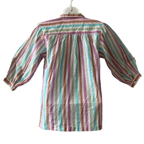 VINTAGE 1980’s Dead Stock Club Privé Striped Blouse Size Small - Picture 4 of 6